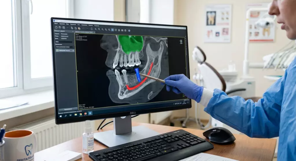 КТ челюсти (КЛКТ): 3D-планирование имплантации зубов - Vivadent